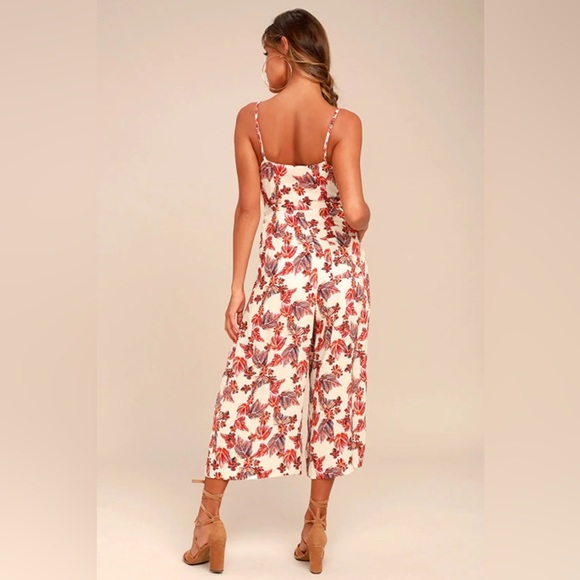 Free People Hot Tropics Cream Print Midi Jumpsuit - Picture 4 of 6